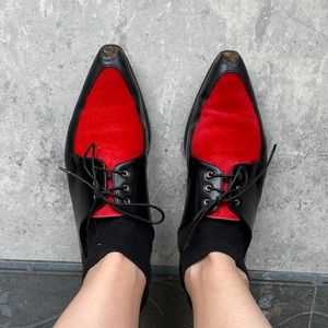 GIORGIO ARMANI Calf Hair & Patent Lace Up Loafer $850